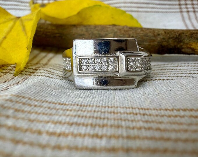 2.34 CT Round Moissanite Engagement Ring for Him, Men's Wedding Ring, Anniversary Gift for Him, Statement Ring, Unique Father's Day Gift