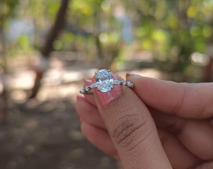 Moissanite 1.80 CT Oval Cut Celtic Engagement Ring