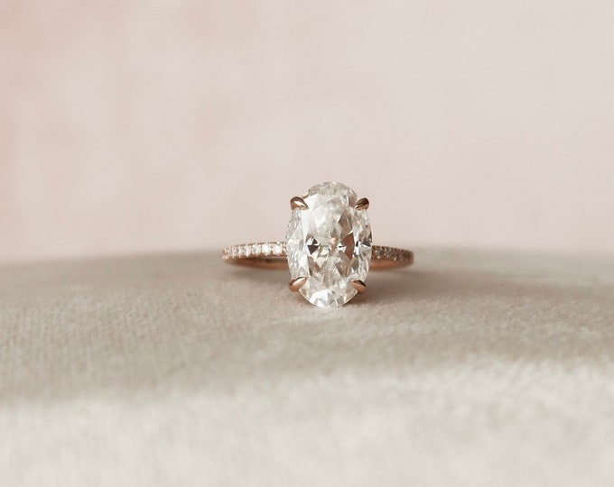 Moissanite 3.05 CT Oval Cut Diamond Boho & Hippie Handmade Ring