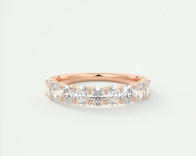 Moissanite 2.00 CT Oval Cut Diamond Brutalist Handmade Band
