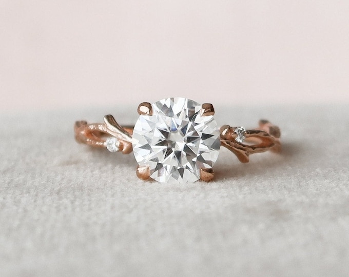 Moissanite 3.10 CT Round Cut Diamond Victorian Handmade Ring