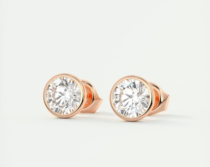 Moissanite 1.30 CT Round Cut Diamond Art Nouveau Earring