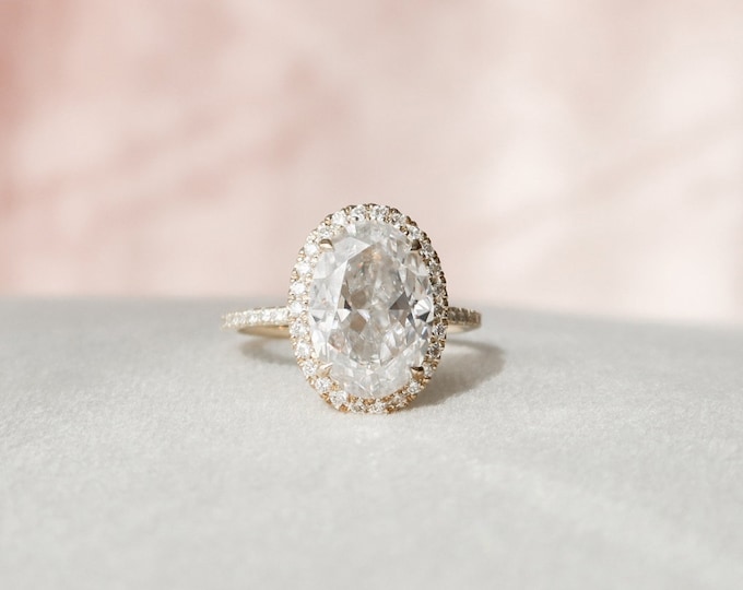 Moissanite 4.14 CT Oval Cut Diamond Victorian Handmade Ring