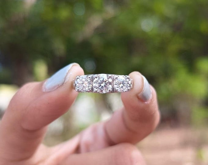 Moissanite 2.75 CT Round Cut Edwardian Anniversary Ring