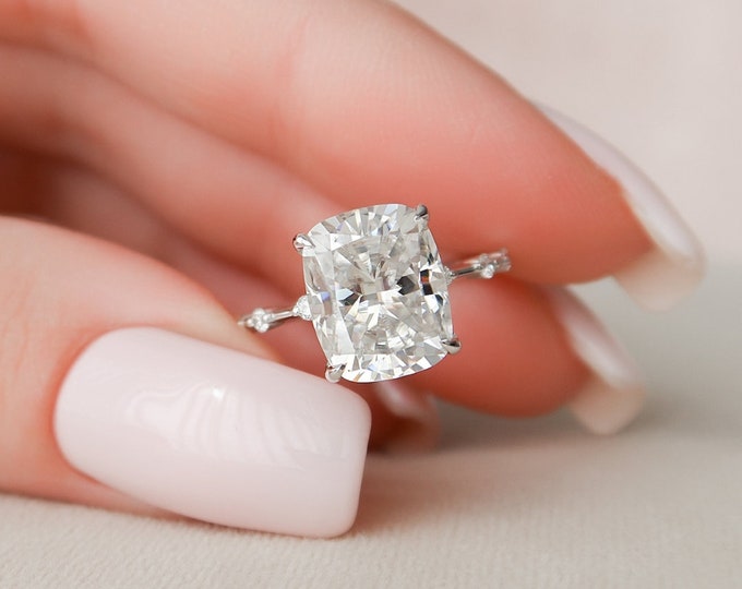 Moissanite 5.00 CT Cushion Diamond Boho & Hippie Anniversary Ring