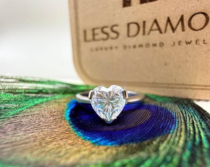 1.75 CT Heart Cut Moissanite Engagement Ring, Anniversary Ring For Women, Art Deco Proposal Ring Gift