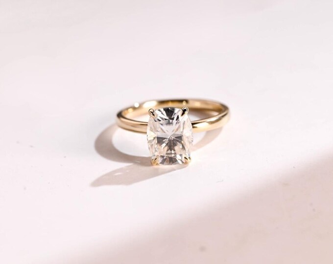 Moissanite 2.50 CT Cushion Cut Avant Garde Wedding Ring