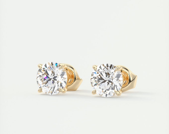 Moissanite 1.70 CT Round Cut Diamond Art Nouveau Earring