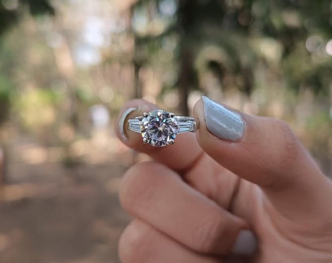 Moissanite 2.68 CT Round Cut Edwardian Engagement Ring