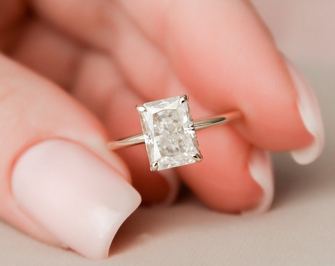 Moissanite 2.22 CT Radiant Cut Diamond Boho & Hippie Anniversary Ring