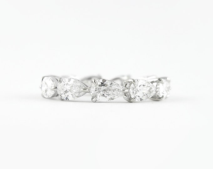 Moissanite 4.75 CT Pear Cut Diamond Victorian Engagement Band