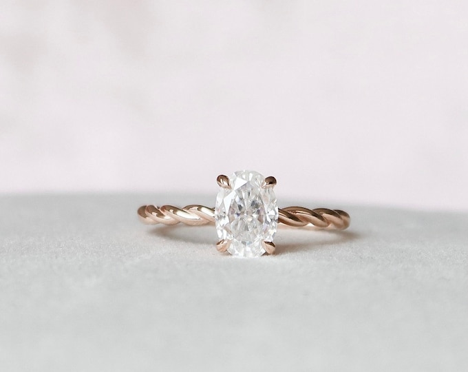 Moissanite 1.75 CT Oval Cut Diamond Edwardian Engagement Ring
