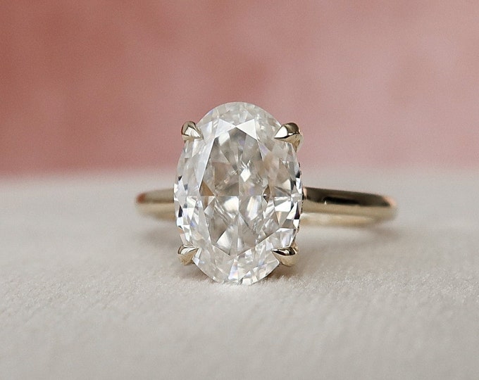 Moissanite 3.00 CT Oval Cut  Diamond Victorian Engagement Ring