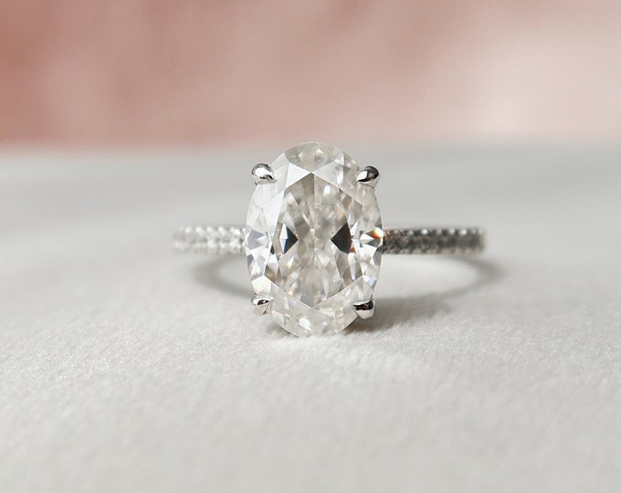 Moissanite 2.47 CT Oval Cut Diamond Art Deco Wedding Ring
