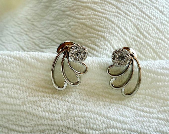 0.30 CT Moissanite Diamond Round Cut Earrings, Floral Design Anniversary Gift Ring, Wedding Jewelry, Gift For Her , Fashion Diamond Earrings