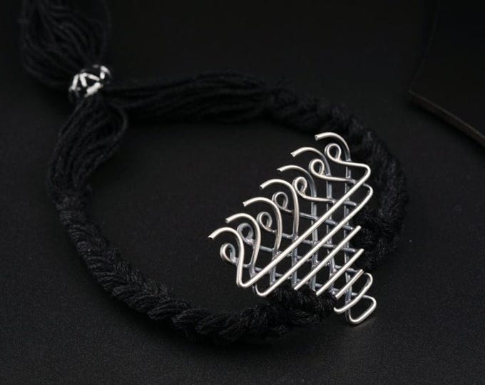 Handmade Silver Saraswati Yantra Bracelet