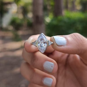 Moissanite 2.30 CT Marquise Cut Avant Garde Engagement Ring