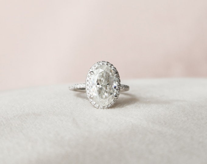 Moissanite 3.33 CT Oval Cut Diamond Art Nouveau Wedding Ring