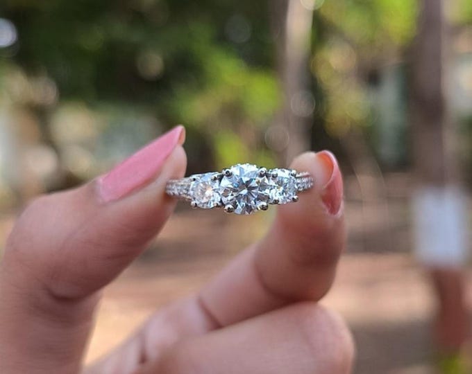 Moissanite 1.20 CT Round Cut Celtic Handmade Ring