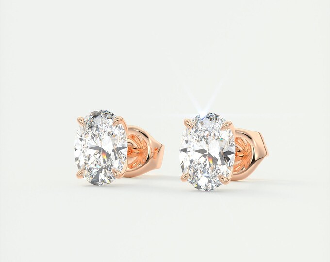 Moissanite 1.40 CT Oval Cut Diamond Victorian Earring