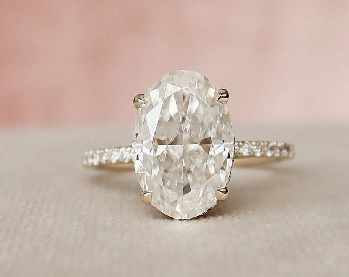 Moissanite 2.87 CT Oval Cut Diamond Boho & Hippie Engagement Ring