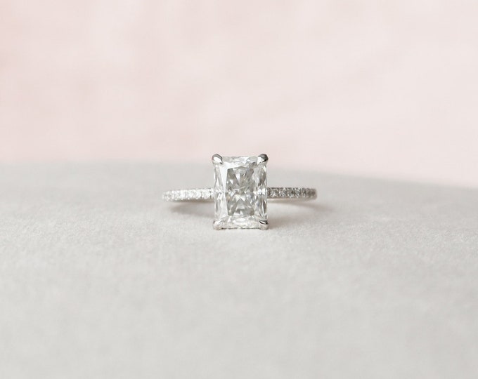 Moissanite 2.37 CT Radiant Cut Diamond Victorian Handmade Ring