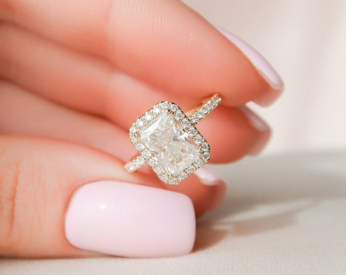 Moissanite 4.98 CT Radiant Cut Diamond Victorian Engagement Ring