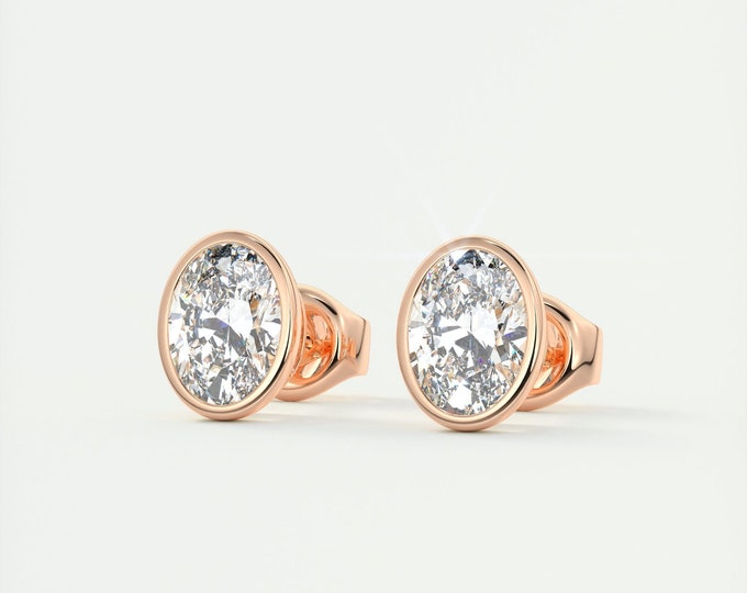 Moissanite 1.30 CT Oval Cut Diamond Mid-Century Earring