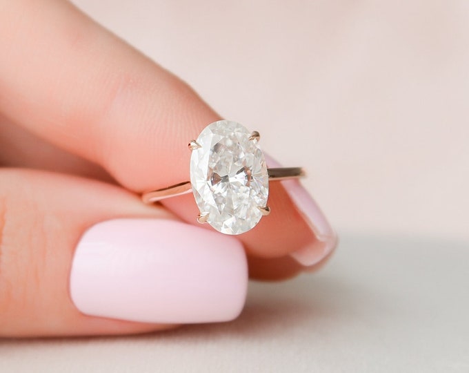Moissanite 2.85 CT Oval Cut Diamond Boho & Hippie Handmade Ring