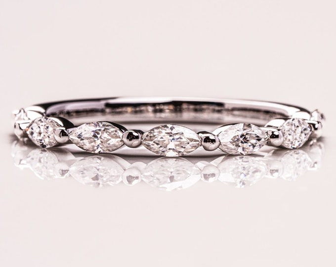 Moissanite 1.70 CT Marquise Cut Diamond Boho & Hippie Engagement Band