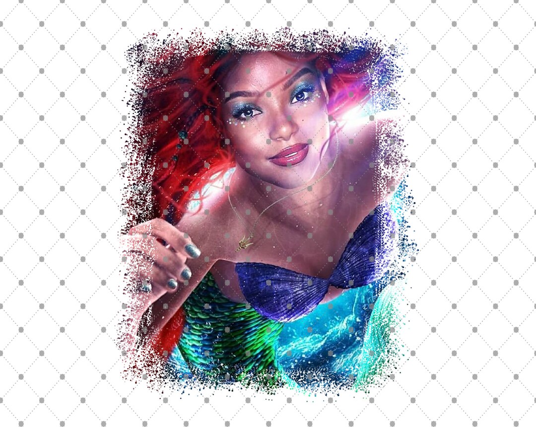 Little Mermaid Black Little Mermaid PNG Watercolor Black - Etsy