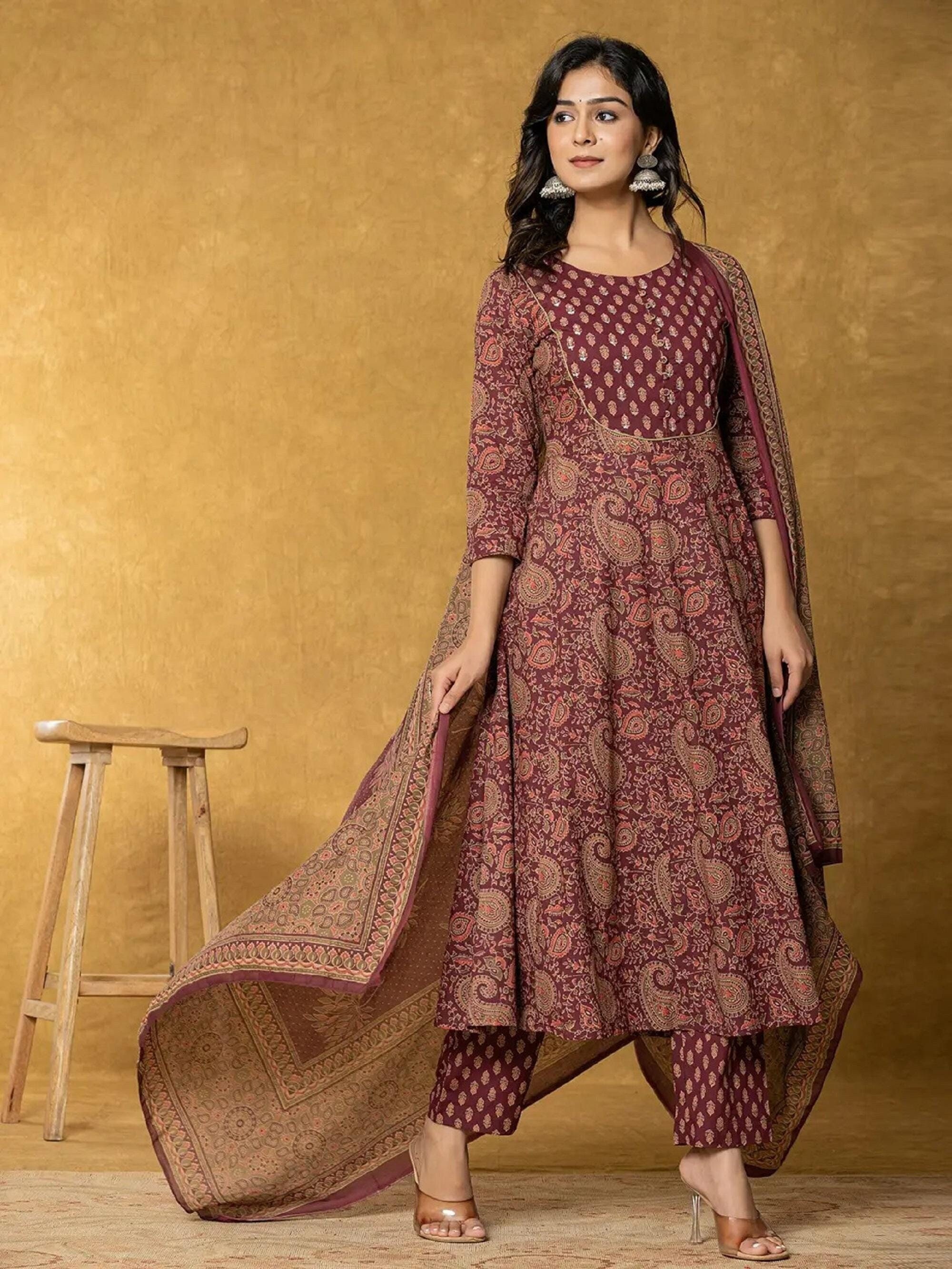 Cotton frock suit design sales