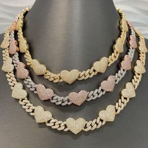 GRA Certyfikowany VVS Moissanite Diamentowy Kubański Łańcuch, Iced Out Kubański Łańcuch, Miami Kubański Łańcuch, Hip Hop Łańcuch, Niestandardowy Diamentowy Łańcuch Dla Mężczyzn/Kobiet