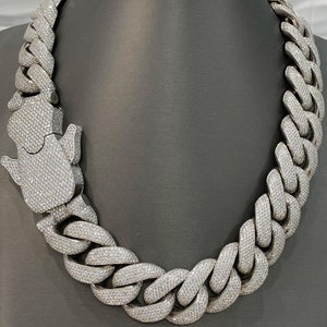 GRA Certyfikowany VVS Moissanite Diamentowy Kubański Łańcuch, Całkowicie Lodowy Kubański Łańcuch, Miami Kubański Łańcuch, Hip Hop Łańcuch, Diamentowy Łańcuch Dla Mężczyzn/Kobiet