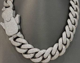 GRA Certified VVS Moissanite Diamond Cuban Chain, Fully Iced Out Cuban Chain, Miami Cuban Chain, Hip Hop Chain, Diamond Chain For Men/Women