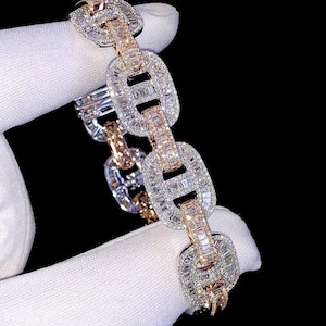 GRA Certified Moissanite Diamond Bracelet, Iced Out Bracelet, VVS Diamond Bracelet, Iced Out Bracelet, Custom Diamond Bracelet For Men/Women