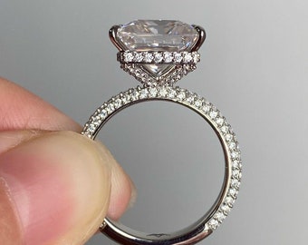 GRA Certified 3.00 Carat Princess Cut Moissanite Diamond Ring, Bridal Ring, Engagement Ring, Anniversary Ring, Vintage Ring, Wedding Ring