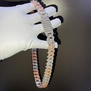 GRA Certified VVS Moissanite Diamond Baguette Cuban Chain, Iced Out Cuban Chain, Miami Cuban Link Chain, Hip Hop Cuban Chain For Men/Women