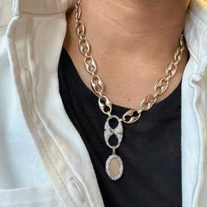 VVS Moissanite Diamond Cuban Link Chain, Solid Silver Chain, Hip Hop Cuban Chain, Miami Cuban Link Chain, Diamond Cuban Chain dla mężczyzn/kobiet