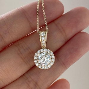 IGI Certified Lab Grown Diamonds Studded 14k Hallmark Gold Necklace, Pendent With Chain, Handmade Diamond Necklace/Chain For Women