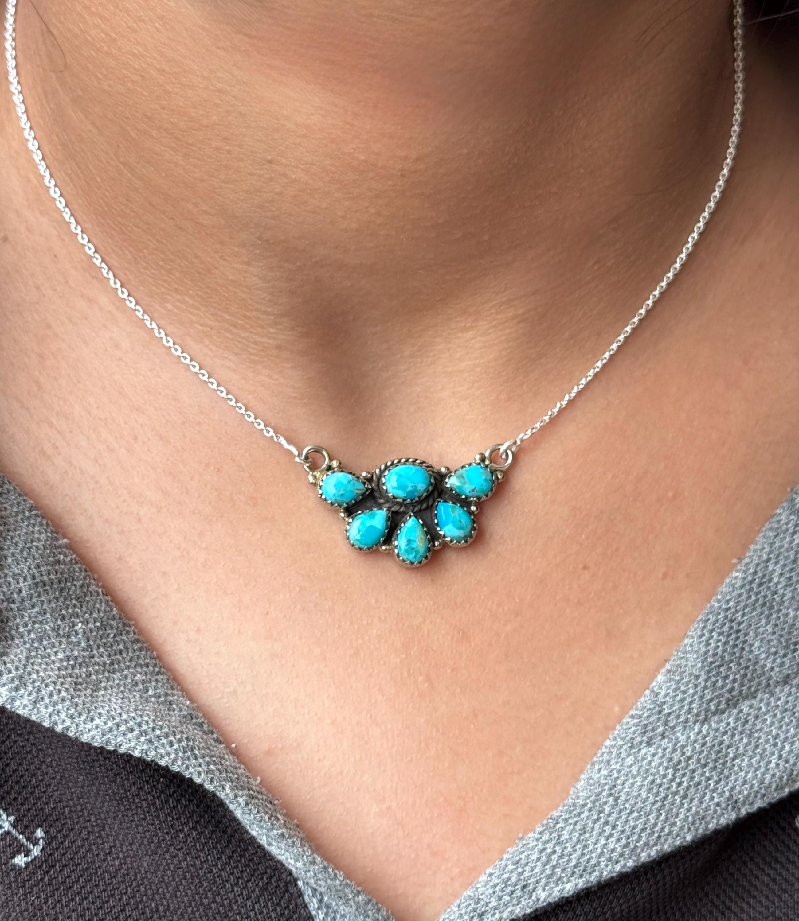 Turquoise Necklace Silver - Etsy