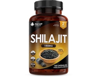 Shilajit Capsules 1400mg with 60% Fulvic Acid - 120 High Strength Shilajit Capsules