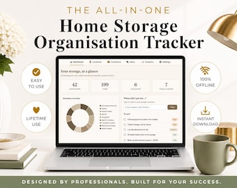 Home Organization Planner | Home Inventory Tracker | Storage Organizer Dashboard | Household Inventory Manager | Moving & Storage Planner