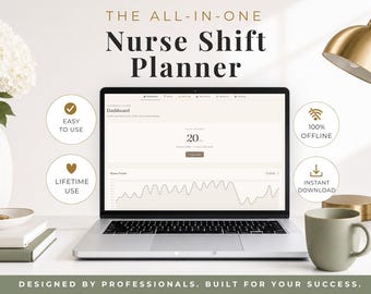 Nurse Shift Planner | Nursing Shift Tracker | Nurse Work Planner | Shift Log Dashboard | Nursing Hours Tracker