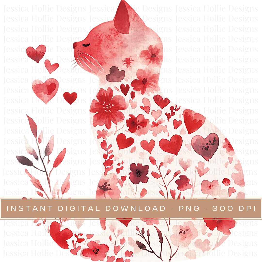 Valentines Cat Png, Valentine PNG Heart Love Cat Valentine Png Trendy ...