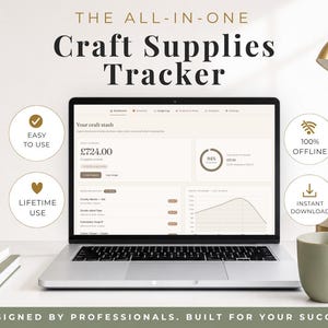 Craft Supplies Tracker | Craft Inventory Spreadsheet | Stash Tracker | Craft Budget Planner | Craft Room Organiser