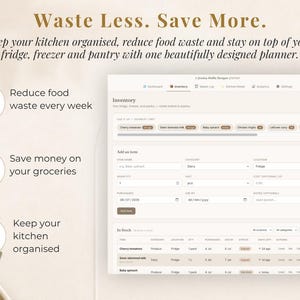 Kitchen Planner | Fridge Inventory | Pantry Tracker | Food Waste Tracker | Meal Organisation | Digital Planner image 3