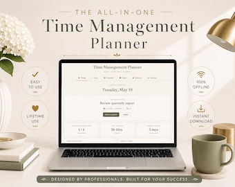 Time Management Planner | Productivity Planner | Digital Daily Planner | Task & Goal Tracker | Time Blocking Planner | Habit Tracker