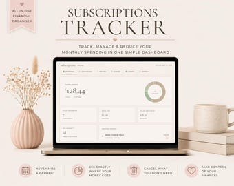 Digital Subscription Tracker App | Monthly Expense Log & Budget Planner | Subscription Manager | Financial Insights, Renewal Alerts