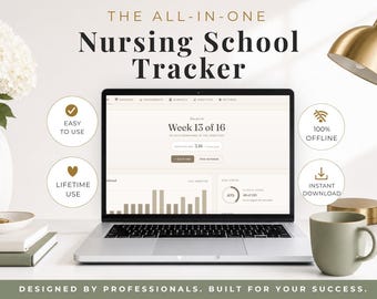 Nursing School Tracker | Nursing Student Planner | Nursing School Calendar | Clinical Hours Tracker | Nursing Assignment Planner